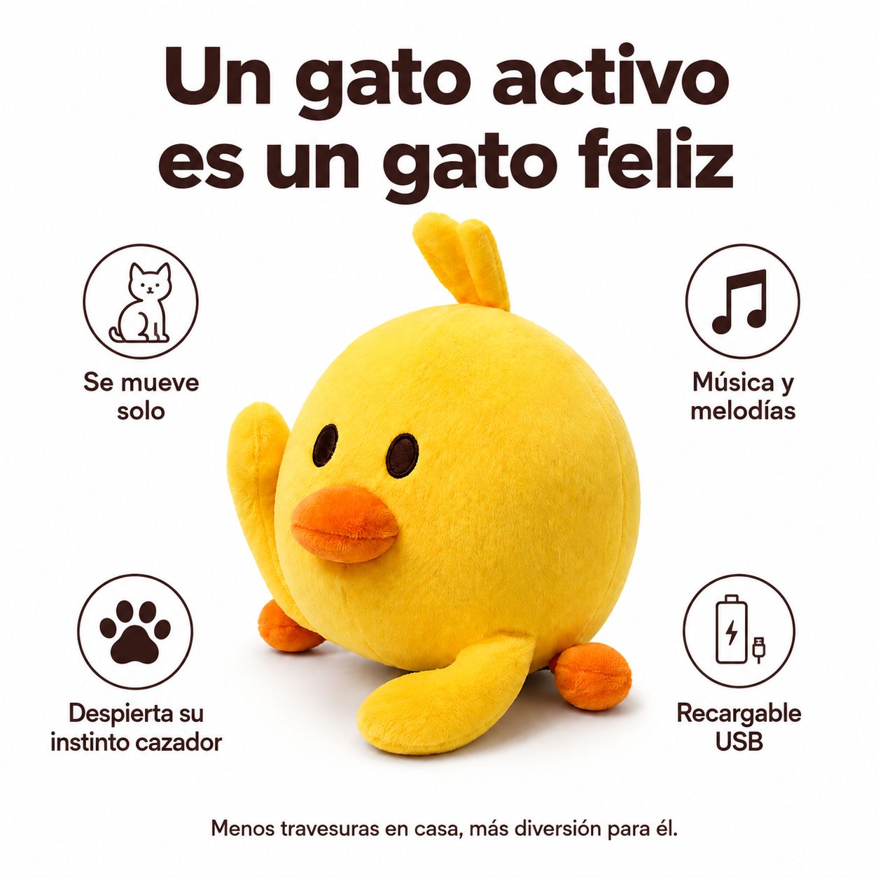 Peluche interactivo para gatos