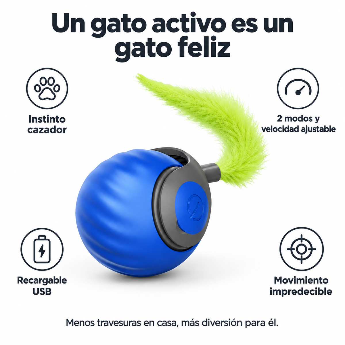 Pelota interactiva para gatos